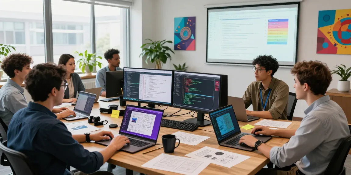 Dynamic software development team collaborating effectively at the WPS Official Website workspace.